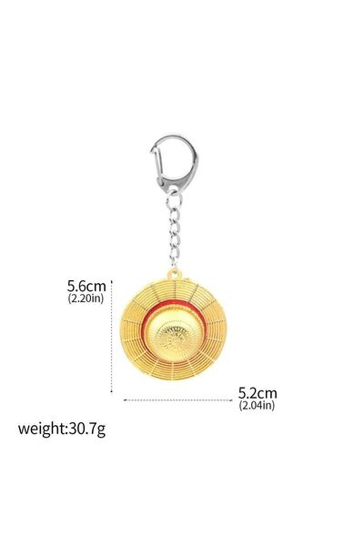 Miniso K00726-01 Classic Anime Keychain Luffy Straw Hat Pendant Metal KeyChains Pendants For Fans Cosplay P