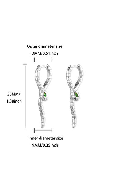 Choice E5826P-1 Gothic Snake Hoop Earrings For Women Gold Color Stainless Ste...