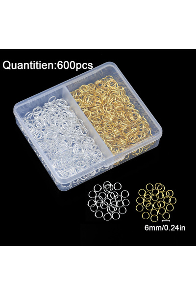 Choice 6 مم 600 قطعة 1 صندوق حلقات القفز الذهبية/الفضية 4/5/6/7/8/10 مم حلقات...
