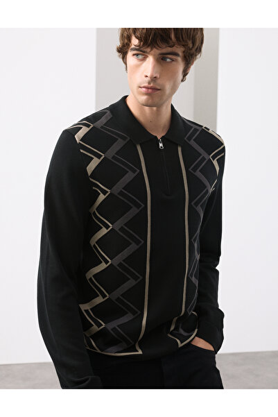 Marks & Spencer Saf Pamuk Yarım Fermuarlı Örgü Polo