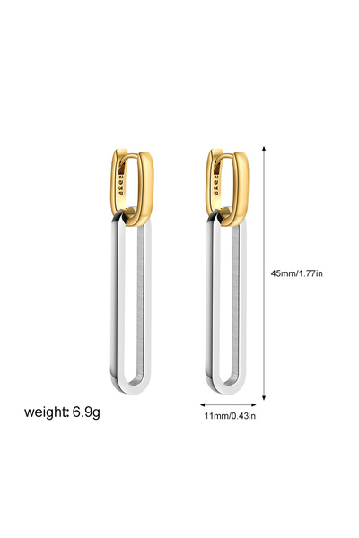 Choice T123 Fashion Gold Silver Color Double Loop Design Square Long Hoop Ear...