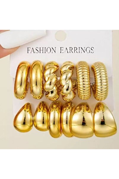 Choice J0701325-1 طقم أقراط أنيق من المعدن الملتوي على شكل حرف C للنساء، طراز...