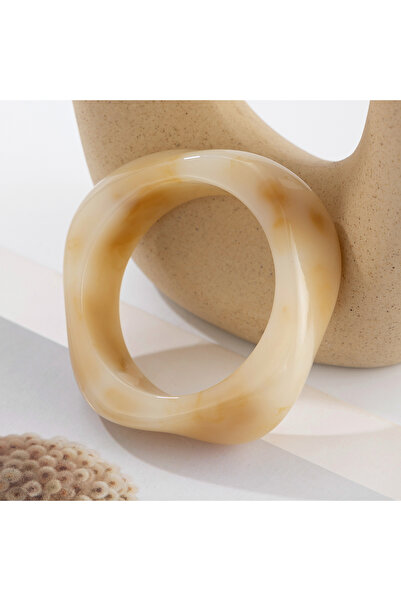 Choice سوار لاكتو الإبداعي المصنوع من الأكريليك غير المنتظم باللون البيج للنس...