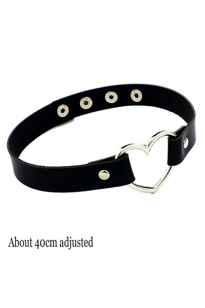 Choice Heart Pink Gothic Chain Necklace Leather Choker Party Punk Chokers Col...