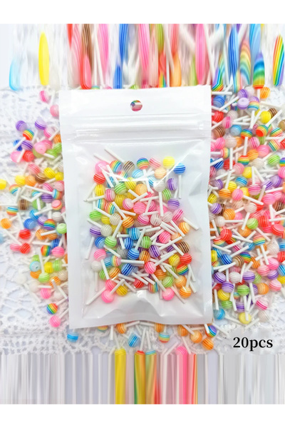 Choice 20 قطعة من زينة الأظافر ثلاثية الأبعاد بتصميم مصاصة كاواي مصنوعة من ال...