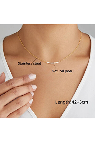 Choice عقد من الفولاذ المقاوم للصدأ مطلي بالذهب عيار 18 قيراطًا من CCGOOD Pea...