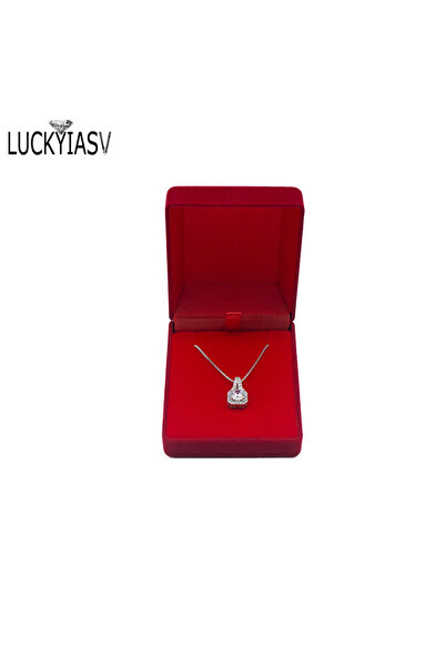 Choice صندوق مجوهرات مخملي أحمر لعرض القلادة وصناديق الهدايا وتغليف المجوهرات...