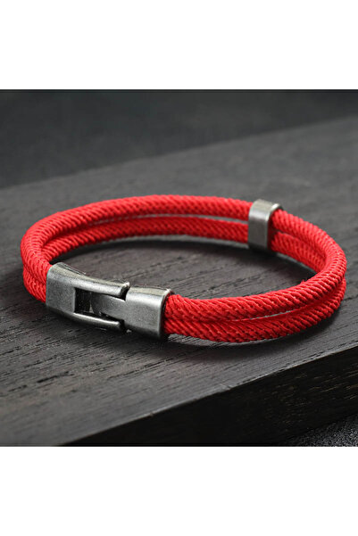 Choice 19.5cm 7.7Inch Red New Double Layer Rope Bracelet Men Women Handmade K...