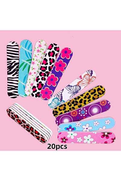 Choice 20 قطعة من مبردات الأظافر بمقاس 9 سم، مطبوع برسومات كرتونية، ذات وجهين، مجموعة متنوعة من الأنماط اللطيفة