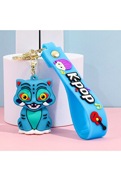 Miniso 6 سم KC3930 ثلاثية الأبعاد مطبوع فيلم أنمي كيبوب صائدو الشياطين فتيات ديربي سلسلة مفاتيح دمية نمر لطيف أكشن M