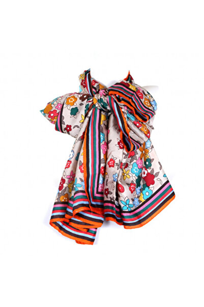 SELY eșarfă bej cu flori mici