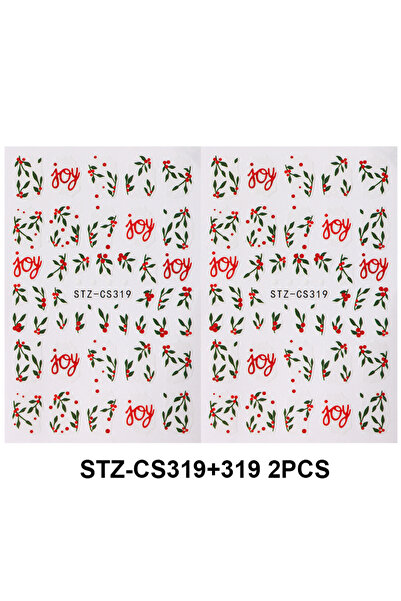 Choice قطعتان STZ-CS319، قطعتان من ملصقات فن الأظافر لعيد الميلاد المجيد، تصم...