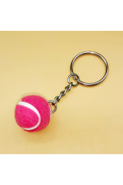 Choice سلسلة مفاتيح باللون الأحمر الوردي مكونة من 6 ألوان على شكل كرة تنس وسل...