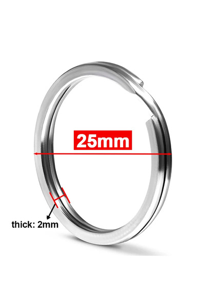 Choice 10PCS sliver 25mm 10-50pcs 25/30mm Stainless Steel Key Rings Round Fla...