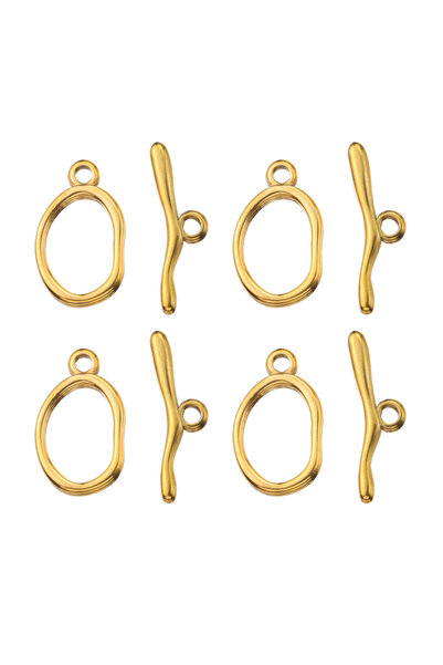 Choice مجموعة من 4 مشابك ذهبية من الفولاذ المقاوم للصدأ مع مشبك تثبيت للأساور...