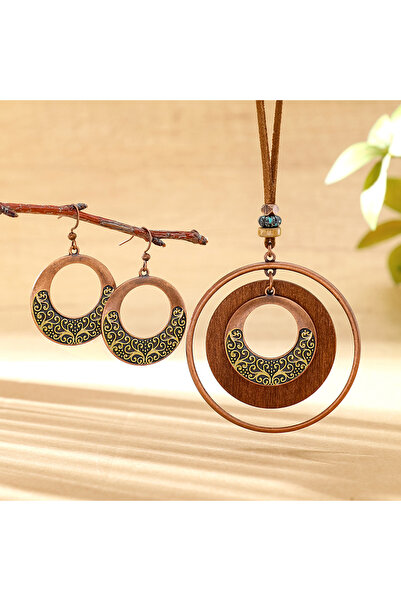 Choice مجموعة مجوهرات على طراز بوهو العتيق X25082801، أقراط متدلية بتصميم هند...