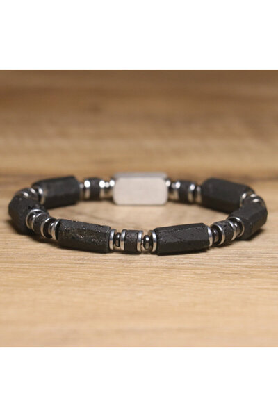 Choice سوار من خرز التورمالين الأسود الطبيعي من جيت ستون، قطعة واحدة - مصنوع ...