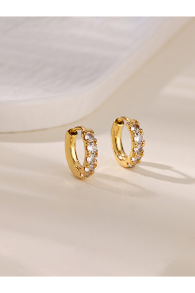 Choice أقراط مرصعة بالزركونيا المكعبة على شكل حرف U للنساء، مصنوعة من الفولاذ...