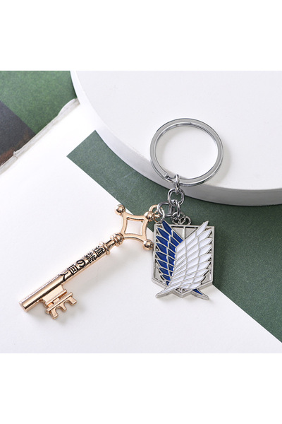 Choice سلسلة مفاتيح هجوم العمالقة - أنمي هجوم العمالقة - قلادة شعار فيلق الكش...