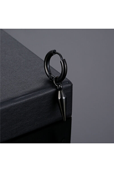 Choice قرط حلقي من الفولاذ المقاوم للصدأ بتصميم هيب هوب بانك أسود قطعة واحدة ...