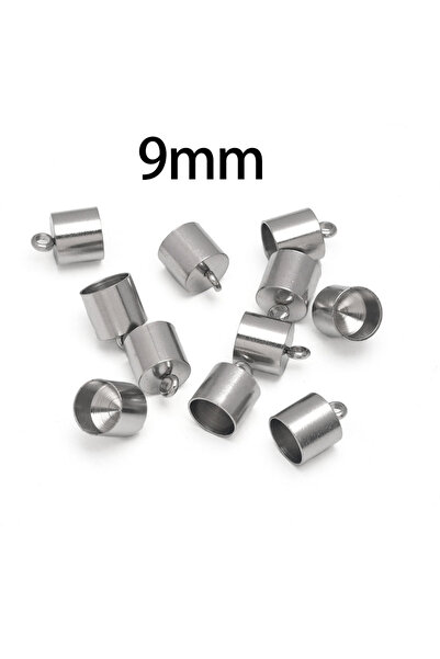 Choice 10 قطع من اللون الأصلي 9 مم، 10 قطع من غراء الفولاذ المقاوم للصدأ 2-10 مم في أغطية نهايات الحبل البرميلية لشرابات جلدية