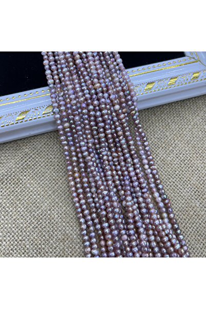 Choice خرز لؤلؤ طبيعي من المياه العذبة على شكل بطاطس أرجوانية مقاس 3-4 مم، مقاس 3-4 مم، لمستلزمات صناعة المجوهرات DI