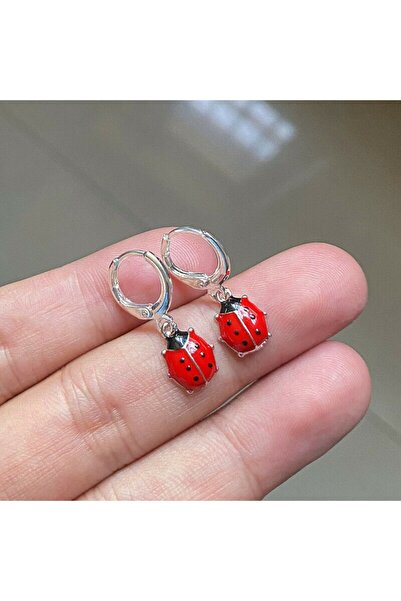 Choice أقراط نسائية أنيقة باللون الأحمر على شكل خنفساء لطيفة على شكل حيوان حشرة