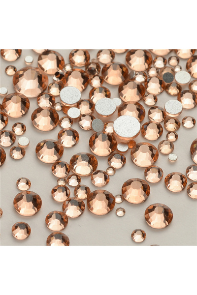 Choice 1440 قطعة من زجاج الشمبانيا بأحجام مختلفة، أحجار الراين المسطحة، كريستال لامع، AB، ماسي دائري، غير قابل للتثبيت بالصمغ الساخن