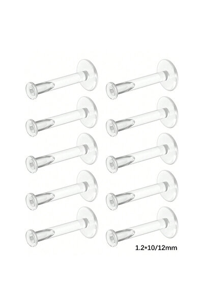 Choice 1.2 × 10 12 مم ثقب الوجه، مجوهرات ثقب الشفاه، قضيب مستقيم 10 قطع 16 جر...