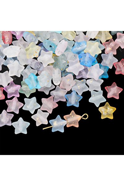 Choice3 النمط 06 50 قطعة/الوحدة خرز أكريليك نجمي 10 مم خرز ماكارون لامع ملون ...