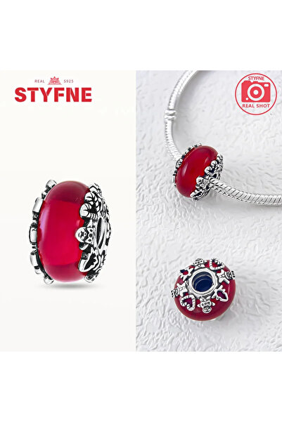 Choice PYC0214 قلادة شخصية الوحش الفضية 925 المضيئة في الظلام مع حبات قلب حمر...