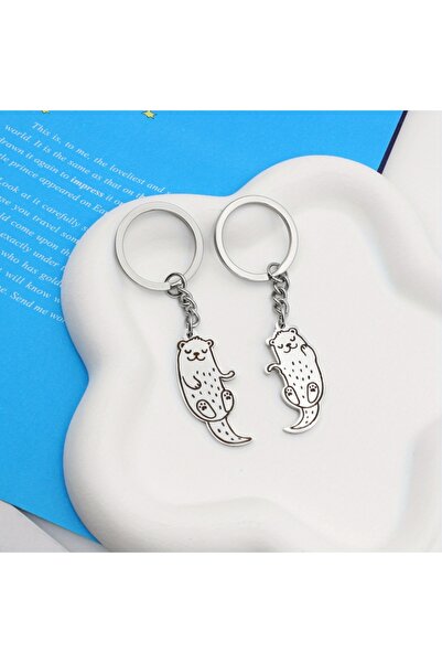 Choice YB2018-1 مجموعة من 2 سلسلة مفاتيح حيوانات لطيفة على شكل ثعالب الماء وح...