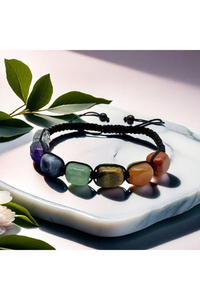 Choice سوار من الخرز المربع مكون من 1 و7 شقرا للنساء والرجال مصنوع يدويًا من ...