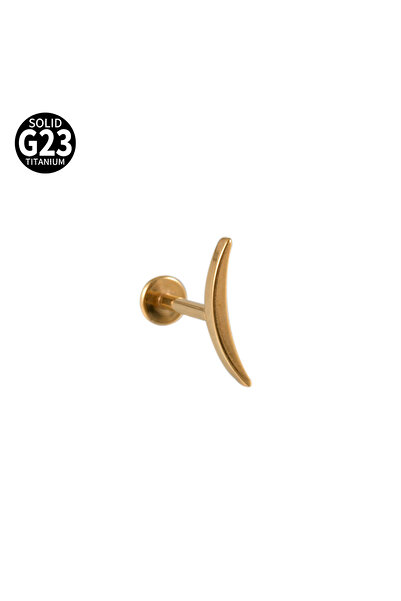 Choice آذان هندسية 1.2 × 8 مم ذهب D 1 قطعة G23 تيتانيوم صلب CZ زهرة قمر غضروف...