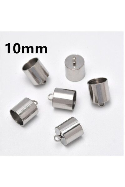 Choice 10 قطع من اللون الأصلي 10 مم، 10 قطع من غراء الفولاذ المقاوم للصدأ 2-10 مم في أغطية نهايات الحبل البرميلية للحقائب الجلدية