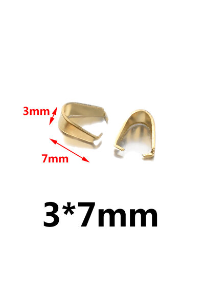 Choice مشبك مشبك من الفولاذ المقاوم للصدأ ذهبي مقاس 3 × 7، 50 قطعة، قلادة، قل...