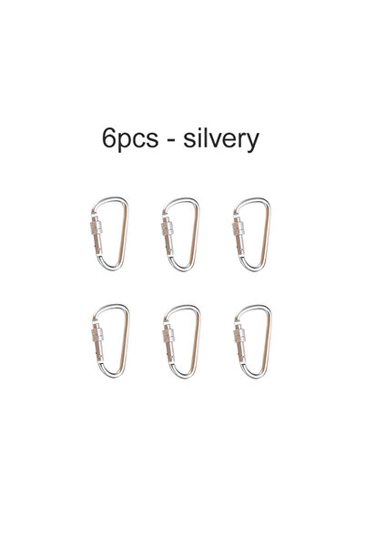 Choice NO.5 6pcs silvery 6pcs Colorful Carabiner Keychains Aluminum Alloy D-t...