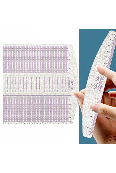 Choice 50 قطعة B 50/100 قطعة مبرد أظافر مطبوع عليه مسطرة، كتلة تلميع خشبية، ب...