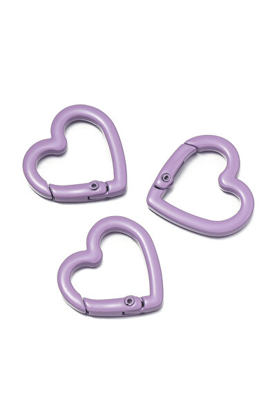 Choice مشبك معدني زنبركي على شكل قلب قابل للفتح، أرجواني فاتح، 5 قطع، 21 × 22...