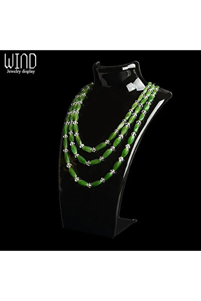 Choice حامل عرض مجوهرات على شكل قلادة مانيكان أسود بثلاثة ألوان 20*13.5*7.5 س...