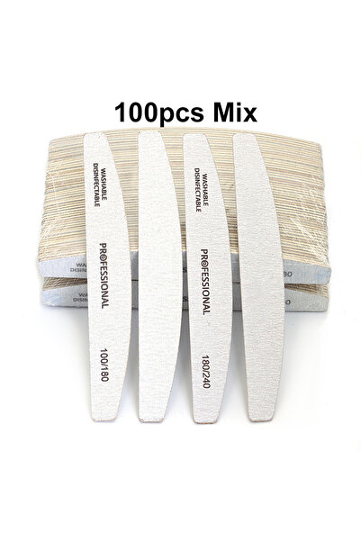 Choice مجموعة حصى مختلطة (100 قطعة) 50/100 قطعة من مبردات الأظافر الخشبية الا...