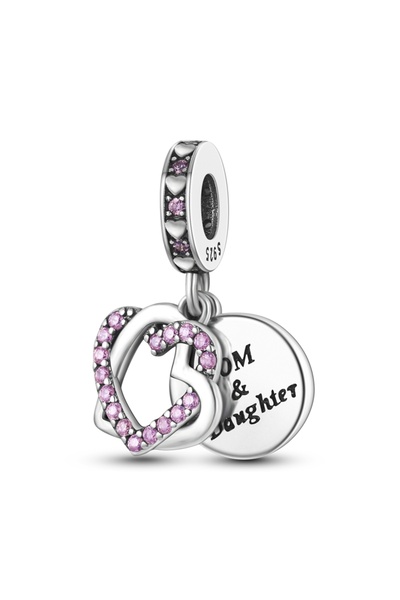 Choice KTC279 دلايات وردية أصلية من الفضة الإسترلينية عيار 925 على شكل قلب وق...