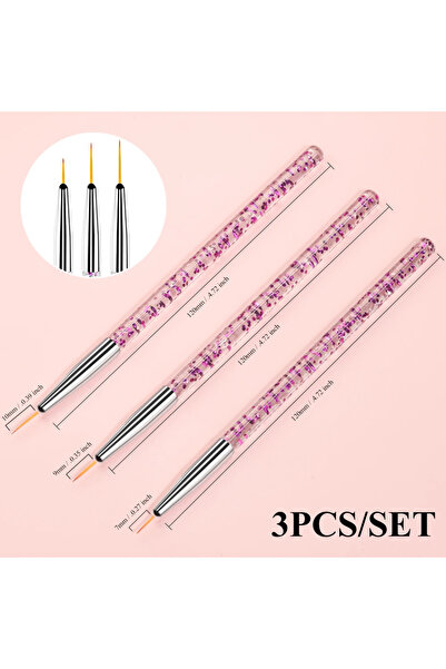 Choice Purple 3pcs Nail UV Gel Brush Painting Pen Manicure Set DIY Ultra-Thin...