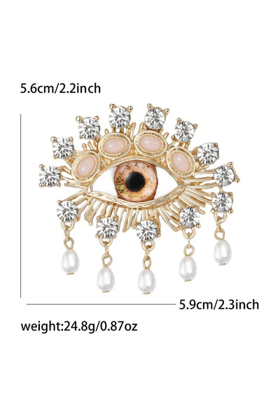 Choice بروشات عيون كلاسيكية مرصعة بأحجار الراين، لون بني متعدد، رقم 4972، للن...