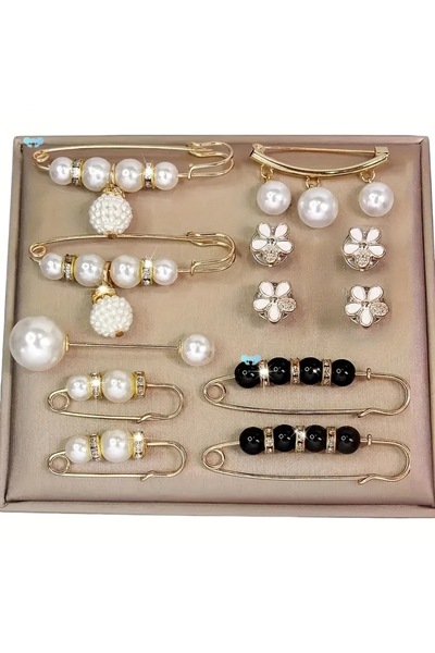 Choice 12 قطعة من AINAMEISI 8/12 قطعة دبوس لؤلؤ عصري لربط الخصر وتنورة قابلة ...