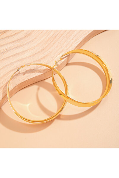 Choice gold color KunJoe Punk Exaggerated Big Hollow Out Round Hoop Earring f...