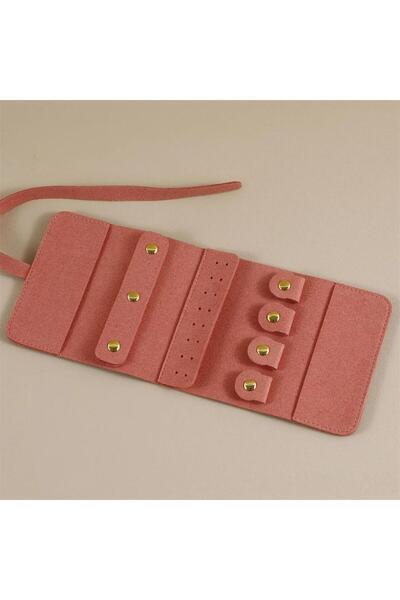 Choice 1 قطعة من علبة المجوهرات القابلة للطي باللون الوردي، منظم للسفر محمول ...