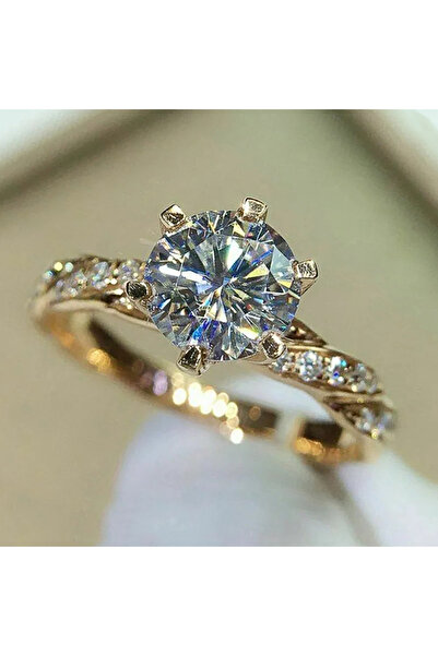 Choice ١٠ خواتم زفاف فاخرة للنساء من هويتان Q179 مرصعة بالزركونيا المكعبة المتلألئة، مطلية بالذهب، مثالية لطلب الزواج والخطوبة