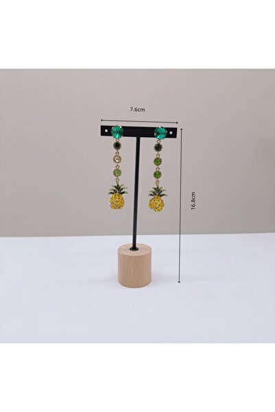 Choice حامل عرض أقراط على شكل حرف L أسود مع قاعدة خشبية، حامل مجوهرات معلق، م...