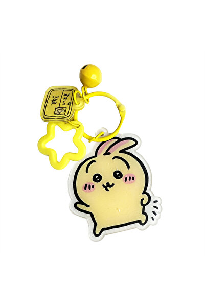 Miniso سلسلة مفاتيح صفراء كاواي أنمي تشيكاواس كرتونية هاتشيواري أوساجي تشيكاواس سلسلة مفاتيح أكريليك قلادة